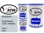 Preview: Mitsubishi, Bright/Eiger Silver Metallic, H43 / PA1: 500ml Lackdose + 500ml Klarlack + 250ml Härter - Set, von ATW Autoteile West.